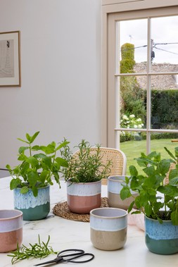 JODIE DIPPED REACTIVE GLAZE PLANTERS in SAND, PINK & TURQUOISE £9.99. - £13.99 Each