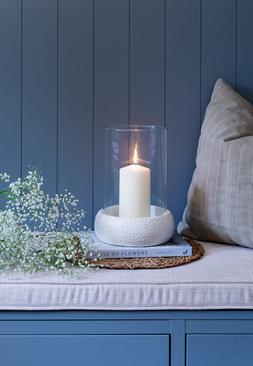 Maya Ceramic Speckle Ivory Pebble Lantern H31cm D19cm £39.99