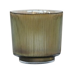 Mocha Ribbed Glass Holder &pound;9.99