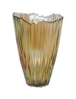 Mocha Rippled Glass Vase &pound;22.99