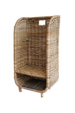 Natural Rattan Log Trolley With Kindling Shelf H100cm W52cm £239.99