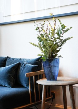Navy Ribbed Tall Vase &pound;34.99