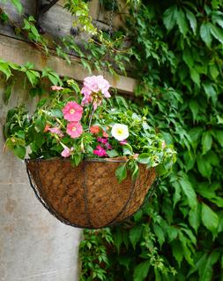 OUTDOOR HANGING WIRED NETTED BASKET H40CM D40CM