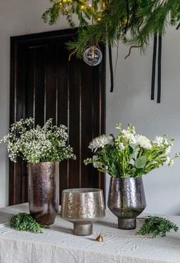 OPULENT CURVED METALLIC GOLD PLANTER H20CM D19CM £19.99, OPULENT METALLIC GOLD TALL VASE H32.5CM W16CM £39.99, OPULENT TALL CURVED METALLIC GOLD VASE H25CM D16CM £24.99