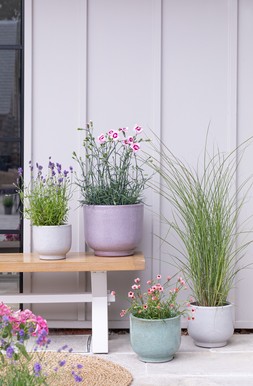 OUTDOOR SERENE REACTIVE GLAZE BOWL PLANTERS £14.99 -£39.99 each