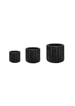 OUTDOOR CHARLESTON TEXTURED ANTRACITE PLANTER SET OF 3 &pound;84.97 (OCTAPSET3)