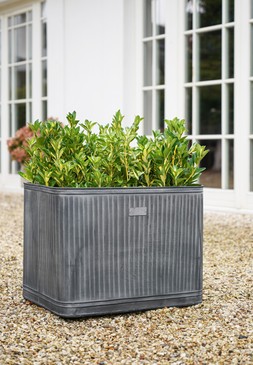 OUTDOOR HAMPTON RECTANGULAR GALVANISED METAL PLANTER H38CM W50CM &pound;99.99