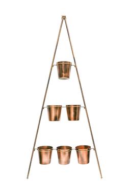 Outdoor Vertical Gold Metal Wall Plant Stand with Planters &pound;149.99