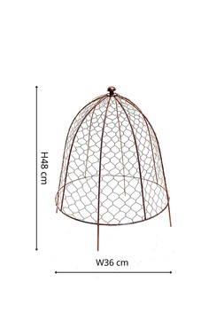 OUTDOOR WIRE NETTED PLANT PROTECTOR BRONZE H48CM W36CM