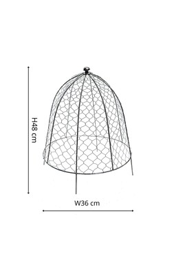 OUTDOOR WIRE NETTED PLANT PROTECTOR ZINC H48CM W36CM