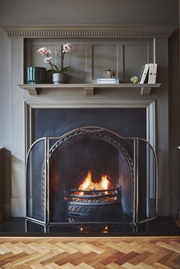 PEWTER CURVED SURROUND FIRE SCREEN