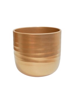 Poinsettia Ripple Gold Planter H15.5cm D18.5cm £12.99