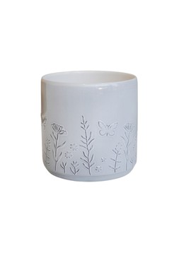 Prairie White Planter H14cm D15.5cm &pound;15.99