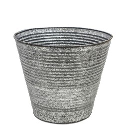 RIBBED GALVANISED PLANTER 32CM &pound;29.99