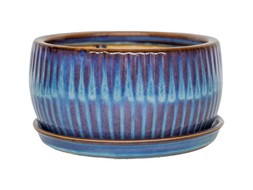 Sapphire Round Reactive Glaze Bonsai Planter H10.5cm D20.5cm &pound;19.99, H12cm D24.5cm &pound;29.99