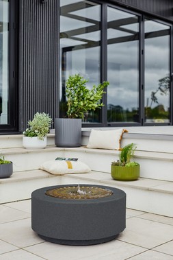 SOLIS LARGE WATER FEATURE WITH LIGHT DISPLAY IN CHARCOAL & AGED COPPER &pound;399.99
