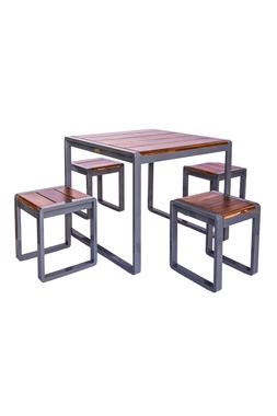 SPITALFIELDS SQUARE ACACIA WOOD 5 PIECE FURNITURE SET &pound;1299 (SSFS93)