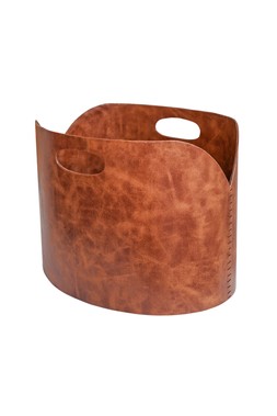 Tan Faux Leather Log Bucket H30cm W40cm £89.99