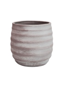 Tobin Ripple Cement Grey Planter H18cm D18cm £18.99