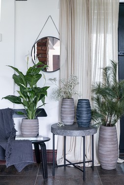 TOBIN RIPPLE CEMENT GREY VASE H50CM D21CM £69.99
