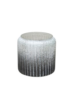 Verre Frosted Ribbed Glass Atlantic Blue Planter H14cm W15cm £14.99