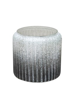 Verre Frosted Ribbed Glass Atlantic Blue Planter H21cm W21cm £22.99