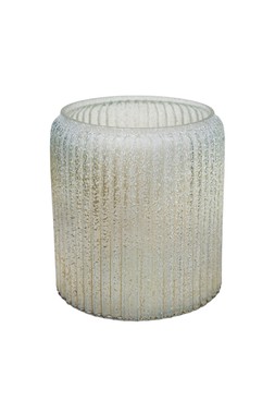 Verre Frosted Ribbed Glass Gold Planter H21cm W21cm £22.99