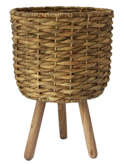Water Hyacinth Lined Basketon Legs H45cm D30cm &pound;59.99