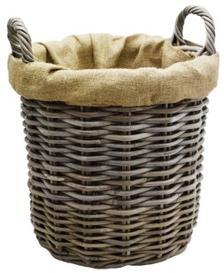 Wicker Log Basket Round Lined 50cm £99.99