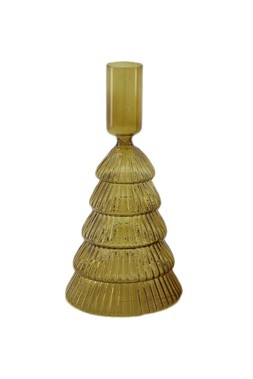 Willow Glass Tree Candle Holder Ochre &pound;12.99