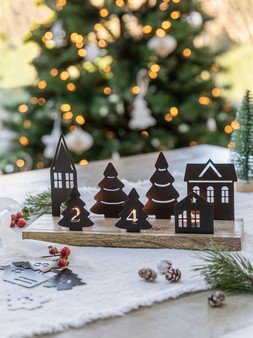 Wooden Advent Candle Holder With Metal Accessories H24cm D32cm &pound;59.99