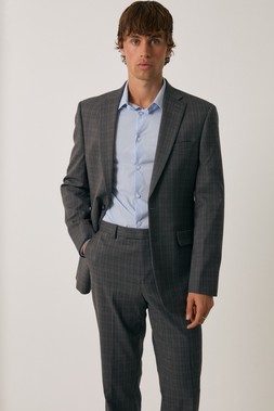 Threadbare Tailored Fit Cotton Rich Blazer in Grey Check £65, Trousers £35, www.threadbare.com
