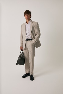Threadbare Tailored Fit Single Breasted Blazer in Stone £65, Trousers £35, www.threadbare.com