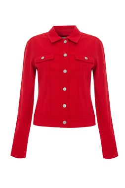 Red Stretch Denim Jacket