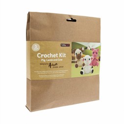 Hobbycraft - Artisan Pig, Lamb and Cow Crochet Kit 3 Pack - &pound;8.50
