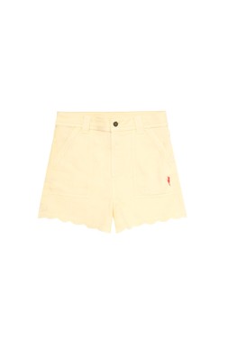 Lemon Scallop Denim Shorts