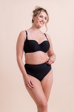 Jet Set High Waist Bikini Brief Black £24 & Jet Set Padded Balcony Bikini Top Black £37