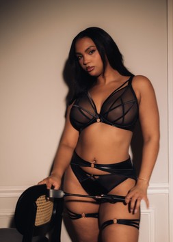 Scandal Black Bra £39 €59 CAD $87 AUS $91.95, Tanga £21 €34 CAD $39 AUS $42.95, Leg Harness £21 €34 CAD $39 AUS $42.95 5