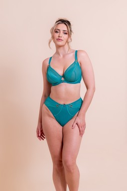 SUSPENSE PLUNGE BRA TEAL £39  €59  USD$71  CAD$87  AUD$91.95  & HIGH WAIST BRIEF £21  €32  USD$35  CAD$39  AUD$42.95