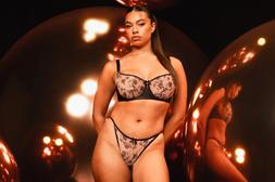 Entwined, Balcony Bra, Black/Blush, £42.00, US$81.00, CA$105.00, €63.00, A$105.00, Entwined, Tanga, Black/Blush, £22.00, US$41.00, CA$55.00, €34.00, A$60.00