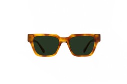 Macrae in Amber with Classic Green Lenses