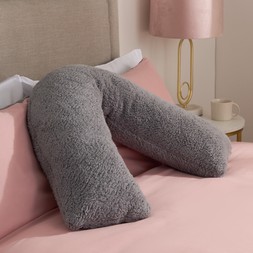 OHS Teddy V Shape Pillow - Grey - £13