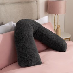 OHS Teddy V Shape Pillow - Charcoal- £13