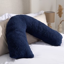 OHS Teddy V Shape Pillow - Navy - £13