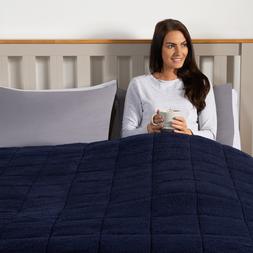 Brentfords Teddy Weighted Blanket Quilted - Navy-£22