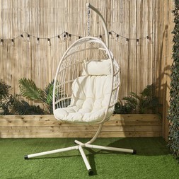 OHS Foldable Hanging Egg Chair - Cream - £150
