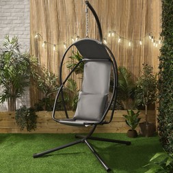 OHS Luxe Contemporary Egg Chair - Grey - £119