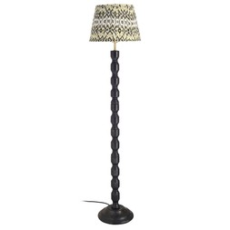 Ebony Floor Lamp | Green Pleated Lampshade