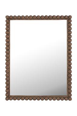 Rectangular Bobbin Mirror Wood