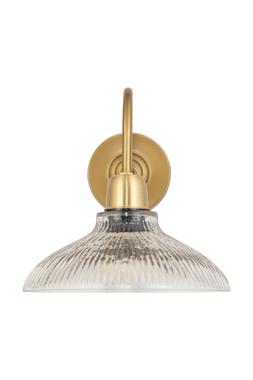 Glass and brass wall light